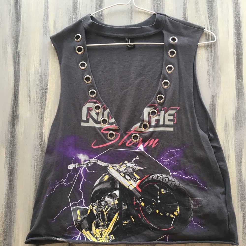 Opened and cut cute shirt